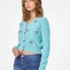 Cardigan con scollo a V e stampa floreale