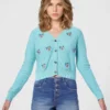 Cardigan con scollo a V e stampa floreale