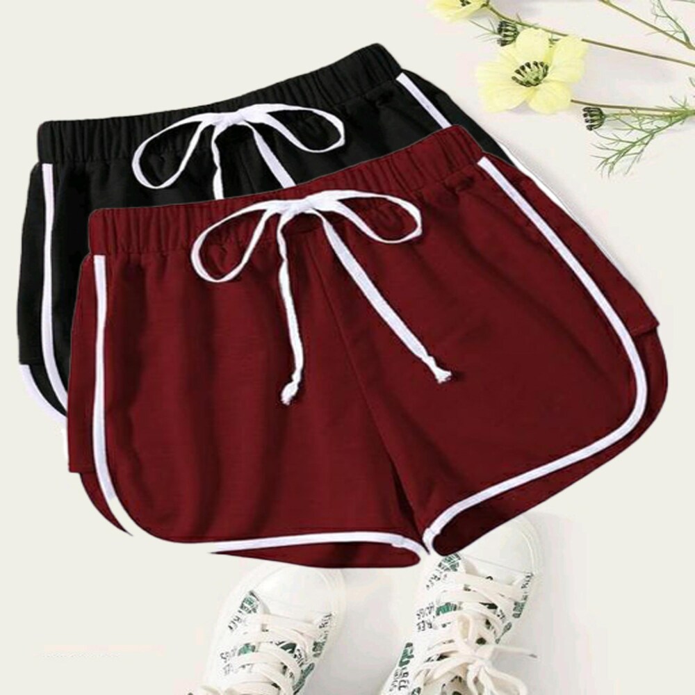 Shorts in cotone combo da 2 per ragazze e donne