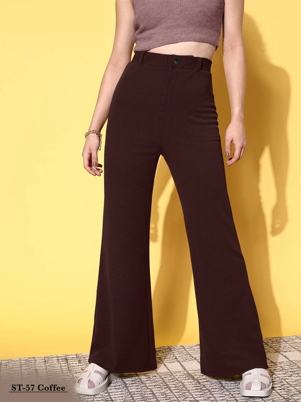 Pantaloni eleganti marone casual