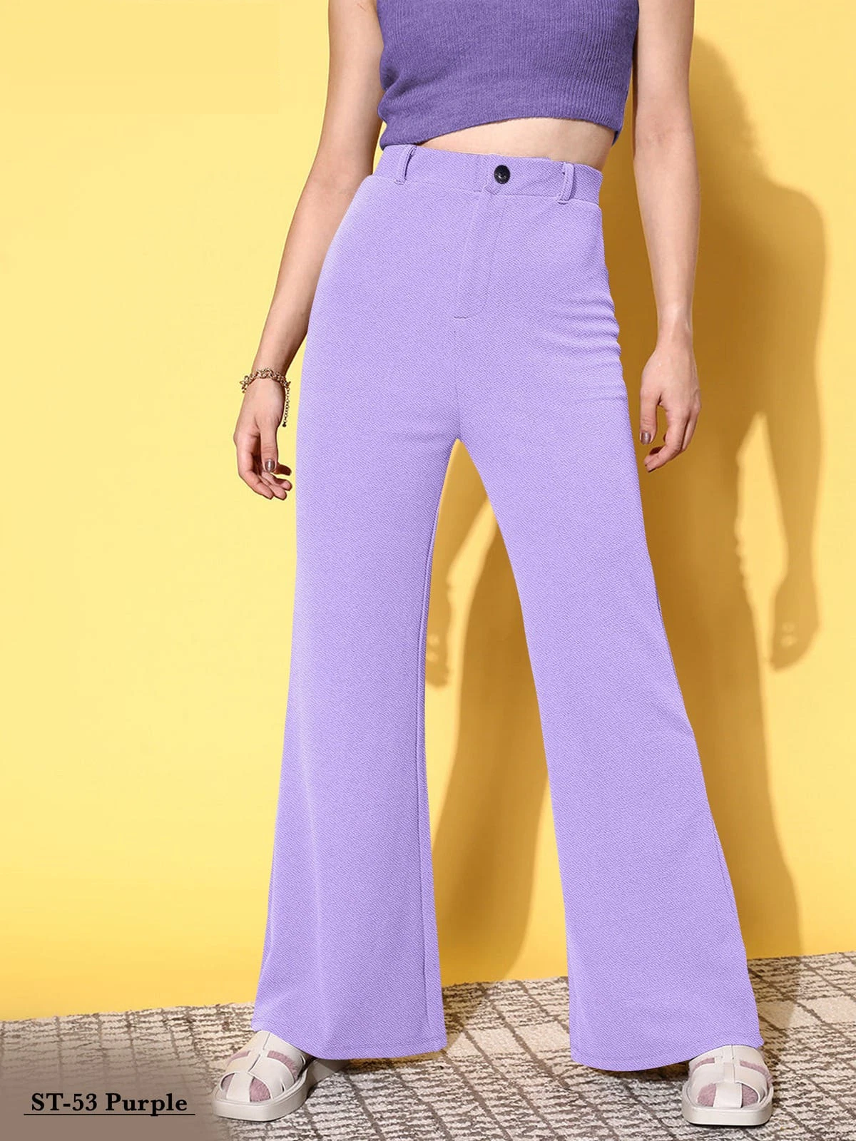Pantaloni eleganti viola casual