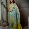 Sari in seta organza ricamato Festive Wear