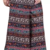 Pantaloni palazzo in crepe di poliestere stampato multicolore