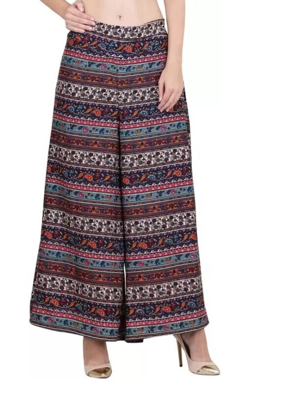 Pantaloni palazzo da donna regular in crepe multicolore