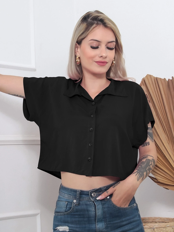 Designer Top in Viscosa premium – Nero