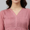 Abito svasato in cotone rosa corallo