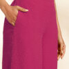 Set coordinato con arricciature in chiffon rosa intrecciato