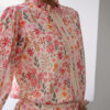 Set coordinato regolare con motivo floreale in georgette beige