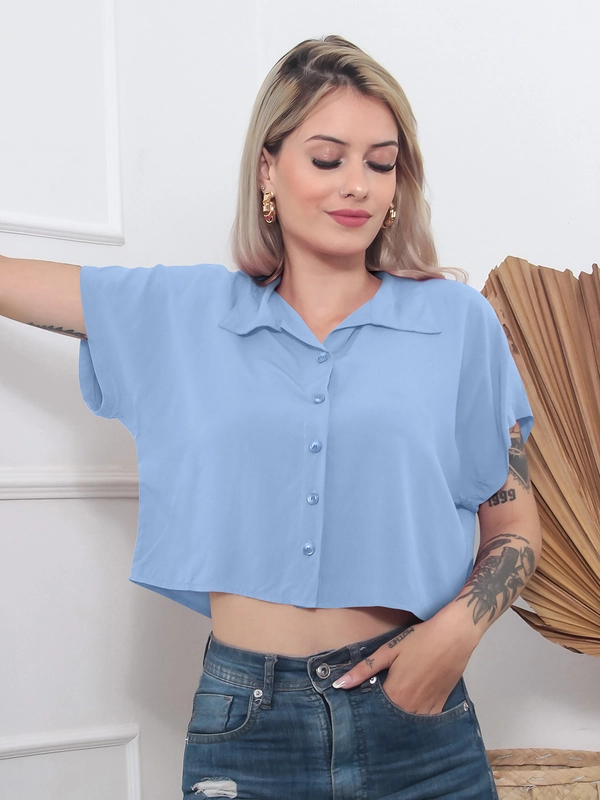 Designer Top in Viscosa Premium – Blue