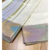 Kerala Tissue Kasavu Saree con motivo Pochampally blu e crema su bordi e Kara