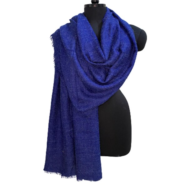 Scialle caldo in pura lana Pashmina per donna (Blue_wool)