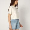 T-shirt girocollo bianco sporco boxy fit