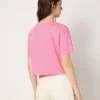 T-shirt girocollo rosa boxy fit