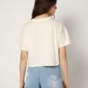 T-shirt girocollo bianco sporco boxy fit