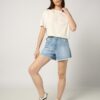 T-shirt girocollo bianco sporco boxy fit