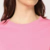 T-shirt girocollo rosa boxy fit