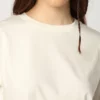 T-shirt girocollo bianco sporco boxy fit