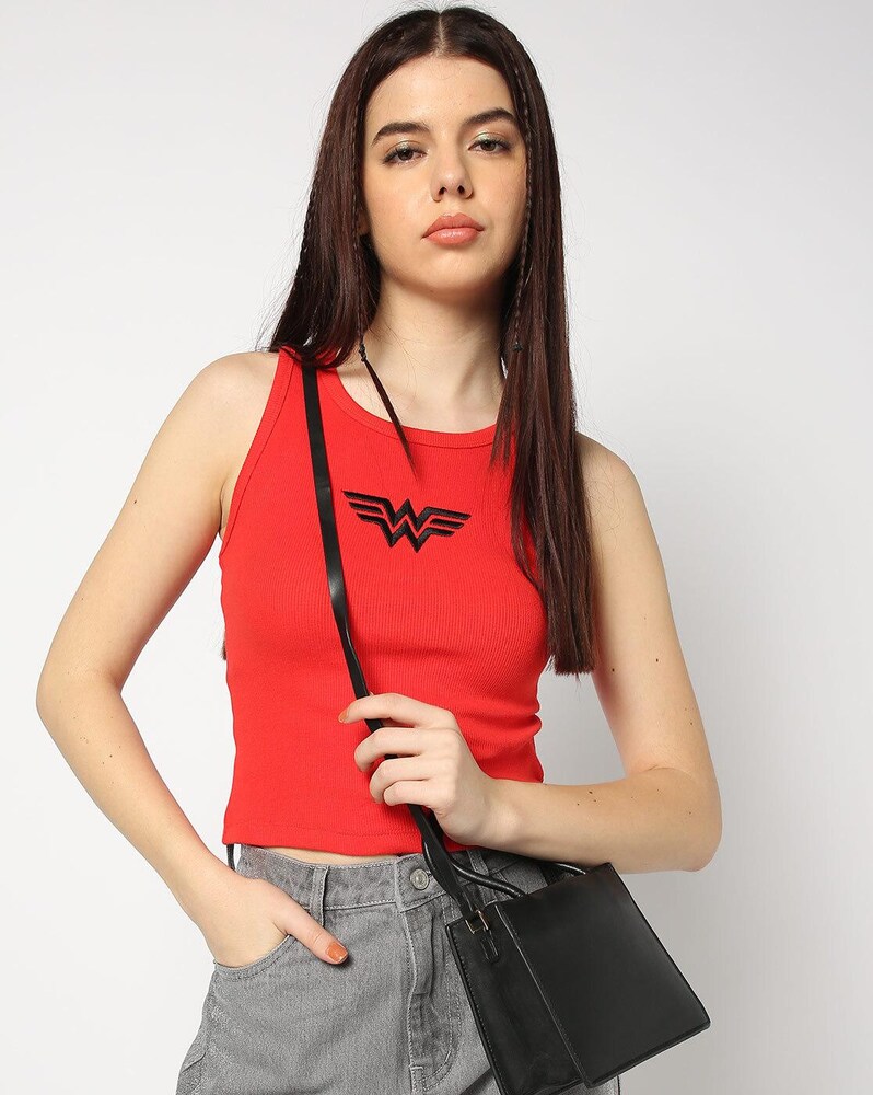 T-shirt girocollo regular fit con stampa tipografica