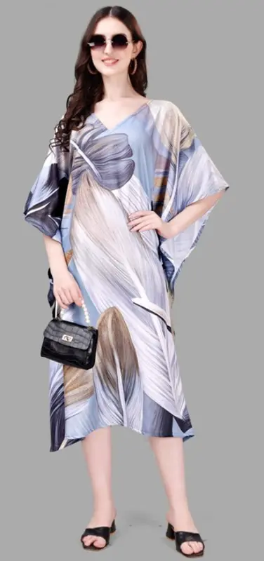 Caftano in polyrayon con stampa digitale