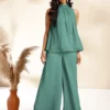 Set coordinato con arricciature in chiffon