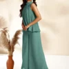 Set coordinato con arricciature in chiffon