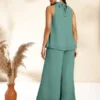 Set coordinato con arricciature in chiffon