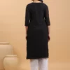Kurti corto casual a trapezio in puro cotone viola con motivo floreale