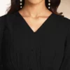 Abito a trapezio in chiffon dobby nero con design personalizzato 
