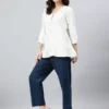 Top svasato da donna in rayon tinta unita vestibilità regolare