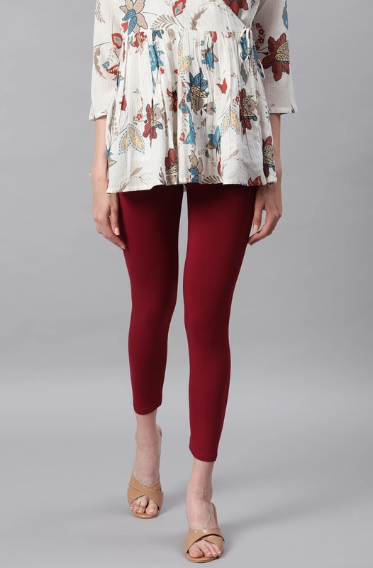Leggings in viscosa e lycra marrone rossiccio