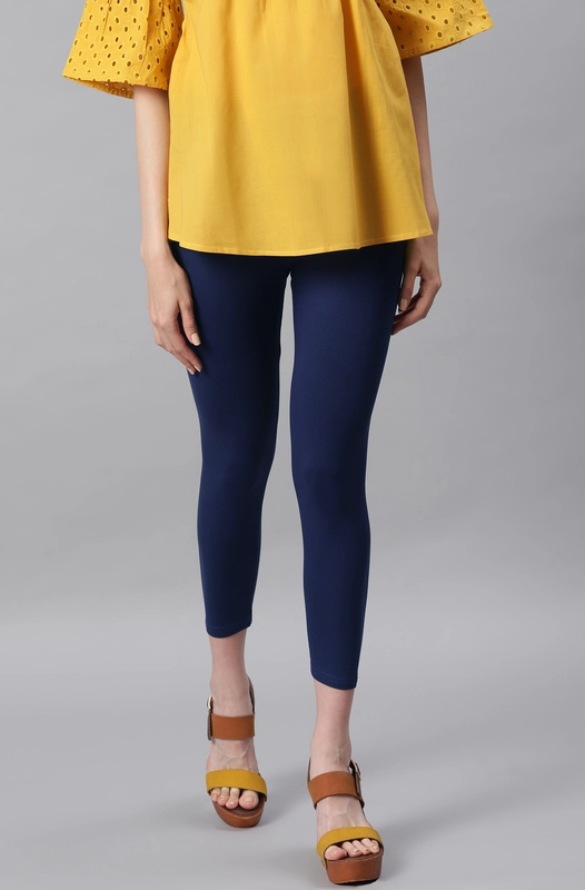 Leggings in viscosa e lycra blu navy
