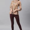 Leggings in viscosa e lycra marrone
