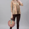 Leggings in viscosa e lycra marrone