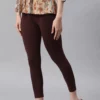 Leggings in viscosa e lycra marrone