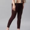 Leggings in viscosa e lycra marrone