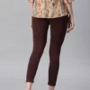 Leggings in viscosa e lycra marrone