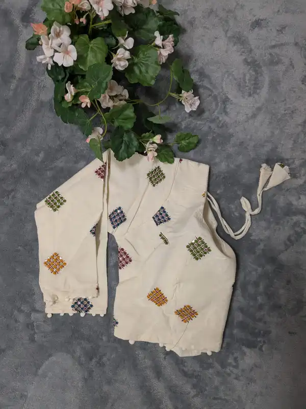 Blusa estiva in cotone Khadi bianco sporco