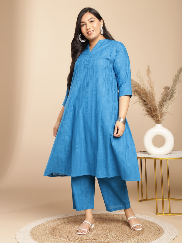 Kurta e pantalone da donna in cotone