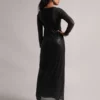Abito maxi con spacco laterale in lycra
