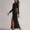 Abito maxi con spacco laterale in lycra