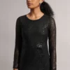 Abito maxi con spacco laterale in lycra