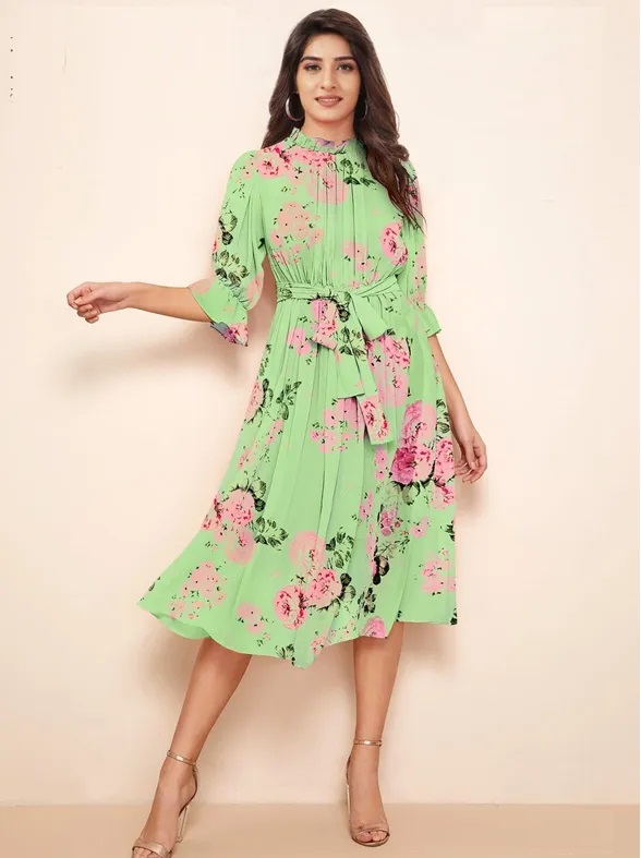 Abito Firmato in Georgette con stampa floreale (Copy)