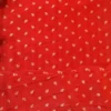 Dola Sari Rosso in seta con bottoni in zari intrecciati e bordo in zari intrecciato