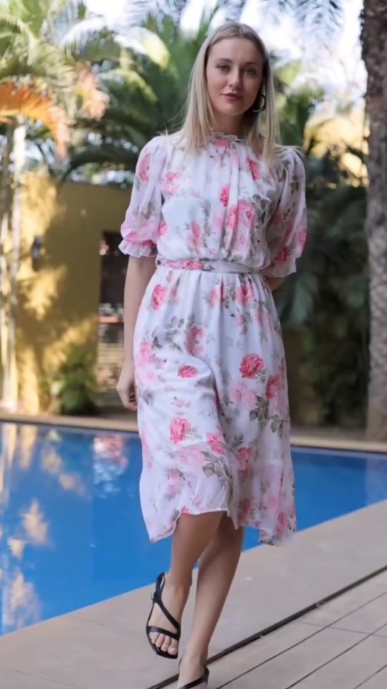 Abito Firmato in Georgette con stampa floreale