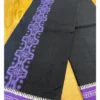 Mundu singolo / Otta Mundu / Lungi stampato nero (Kerala Dhoti dell’India meridionale)