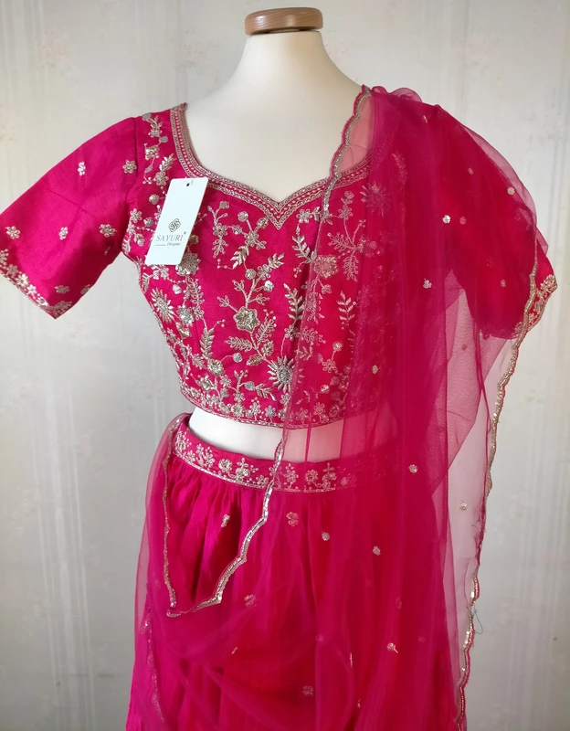 Sayuri Apurva Seta Chinon Designer Lehenga Choli Fucsia