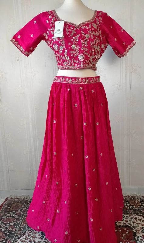 Sayuri Apurva Seta Chinon Designer Lehenga Choli Fucsia