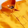 Completo dhoti e camicia in seta e cotone color oro