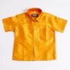 Completo dhoti e camicia in seta e cotone color oro