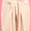 Top corto con palazzo con stampa floreale in cotone flessibile color crema